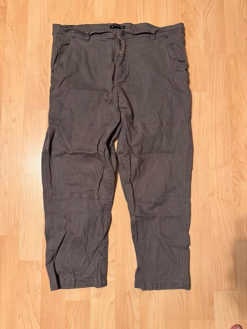 Burnside Men's Casual Cargo Utility Pants Size Large Gray 34x24